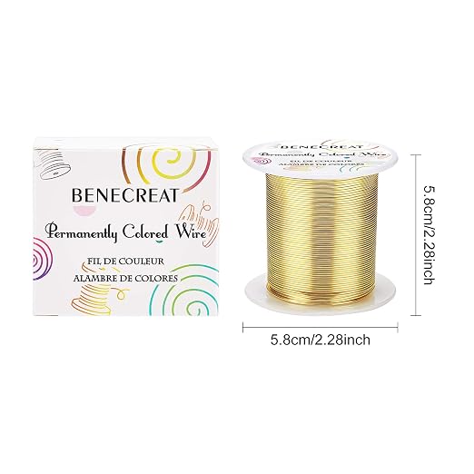 BENECREAT 20 Gauge 32 Yards Tarnish Resistant Gold Wire Jewelry Copper Wire - Image 2