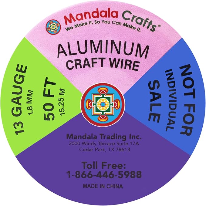 Mandala Crafts 13 GA Green Brown Red Assorted Anodized Aluminum Craft Wire | - Image 3
