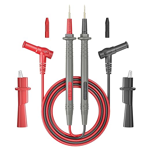 Goupchn Multimeter Test Leads Kit Banana Plug with Push On Alligator Clips Precision Sharp Probes Digital Electrical Test Probes 1000V 10A