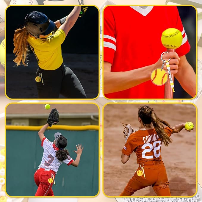 Suncalla 984 Pcs 24 Set Softball Keychain Making Kit DIY Ball Bag Tag Craft | - Image 4