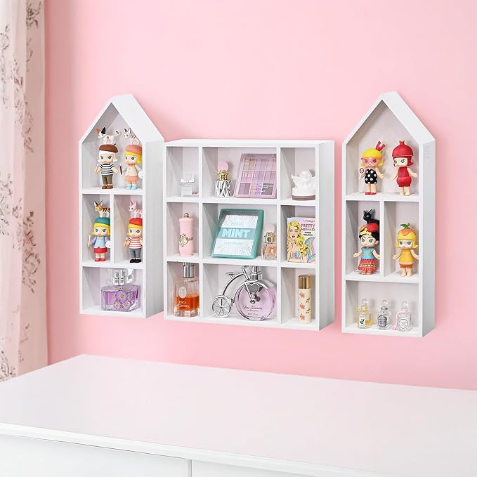 Ikee Design 3 Pcs Set Wooden Shadow Cubby Box Display Shelf Organizer Storage - Image 6