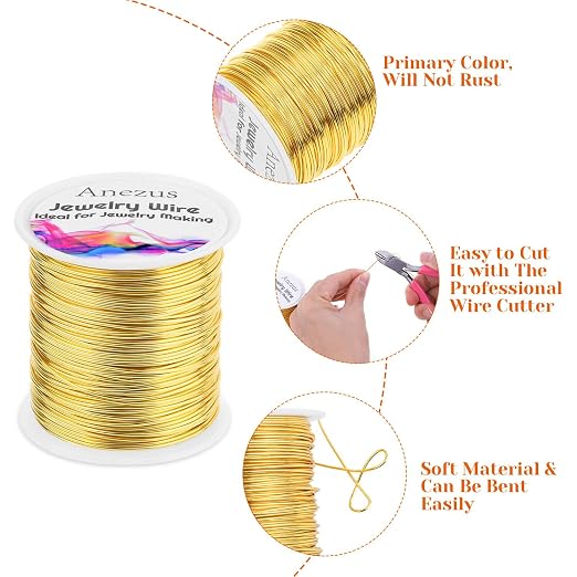 anezus 20 Gauge Jewelry Wire, 28 Yards Craft Wire Tarnish Resistant Copper - Image 3