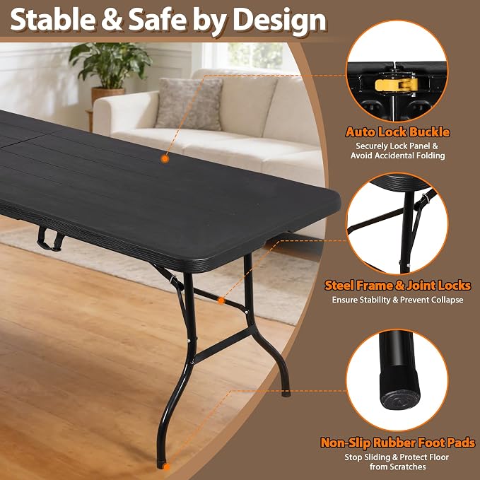 SUPER DEAL 8FT Folding Picnic Table - Image 4