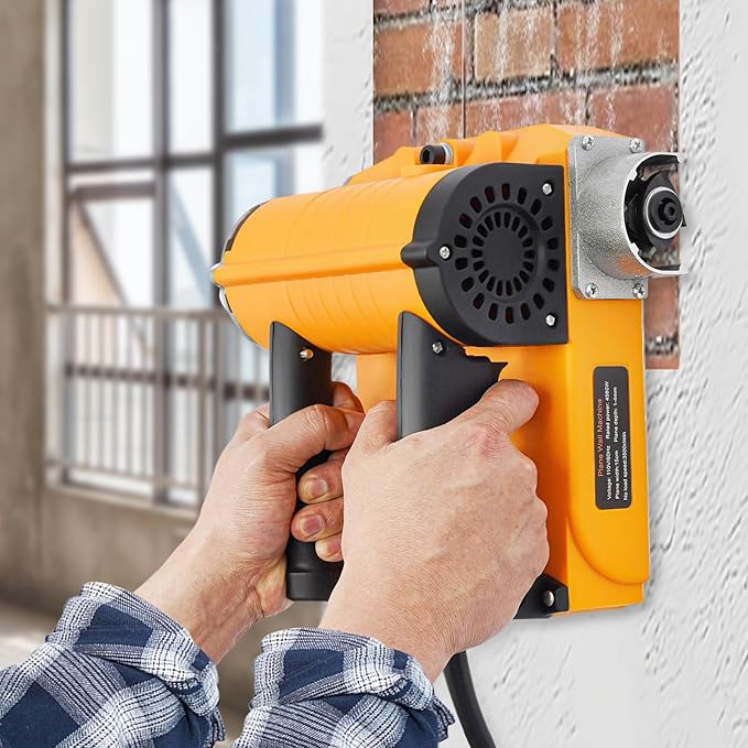 4580W Concrete Planer Electric Wall Planer Handheld Power Planer Wall Machine Planing Adjustable Depth 1-4mm for Drywall and Plaster Homes,Decoration Industries,Construction Sites