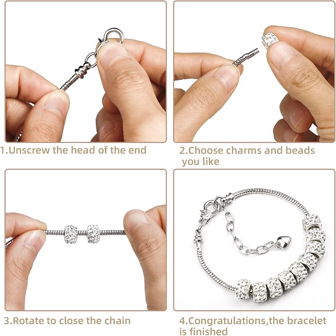 10 Pcs Snake Chain Charm Bracelet Chains - Image 5