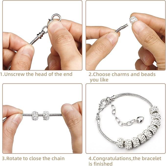 ZYEHXED 20PCS Snake Chain Charm Bracelet - Image 5