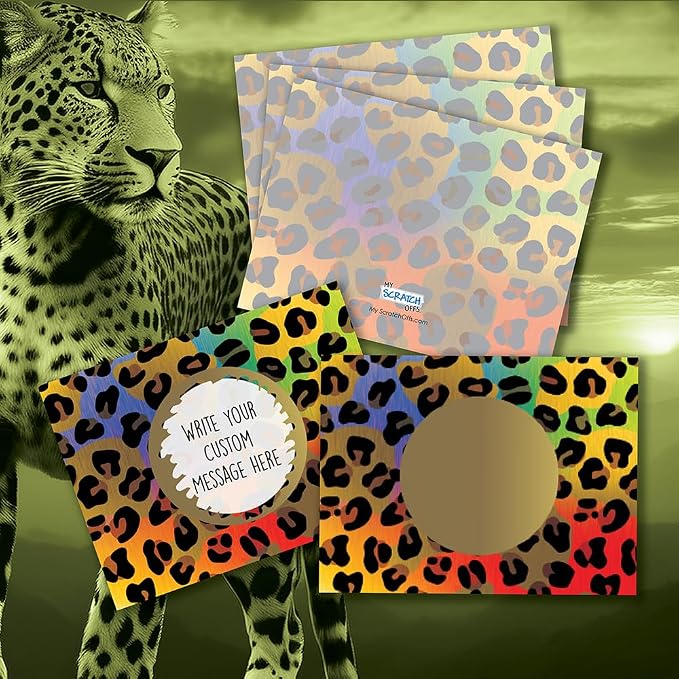 My Scratch Offs Leopard Print DIY Make Your Own Scratch Off Card Pack 20 Cards - Image 5
