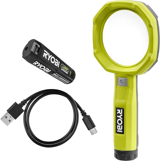 RYOBI - Illuminated Magnifying Glass 4V USB Lithium - 2 intensities: 60/200 by RYOBI