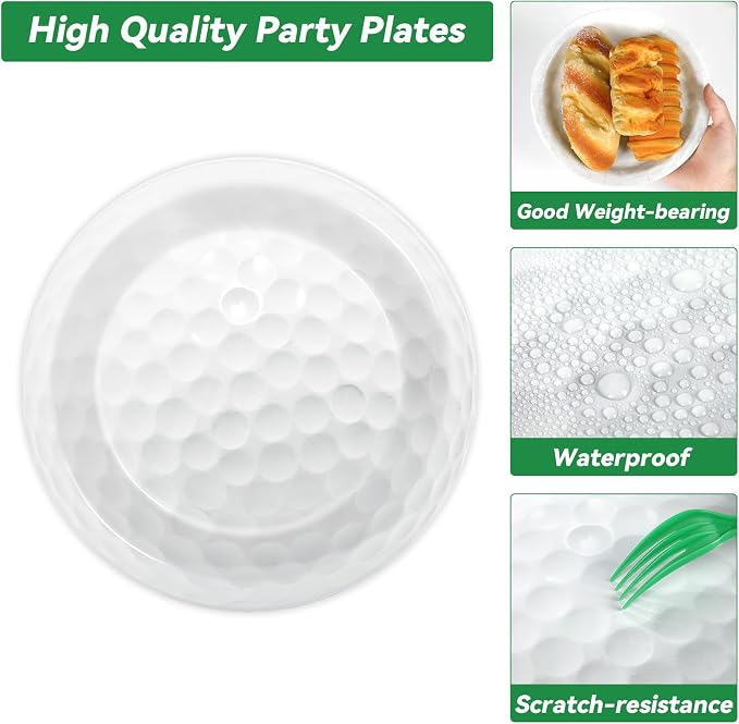 Qyeahkj 100 Pcs Golf Party Supplies Plates and Napkins Set Golf Birthday - Image 3