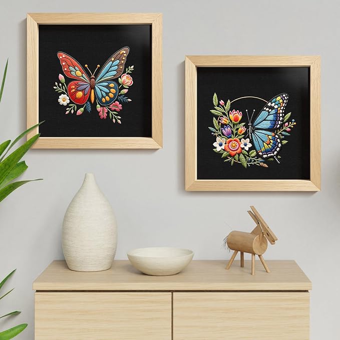 ERKOON Embroidery Kit for Beginners, 2 Set Flower Cross Stitch Set Include - Image 7