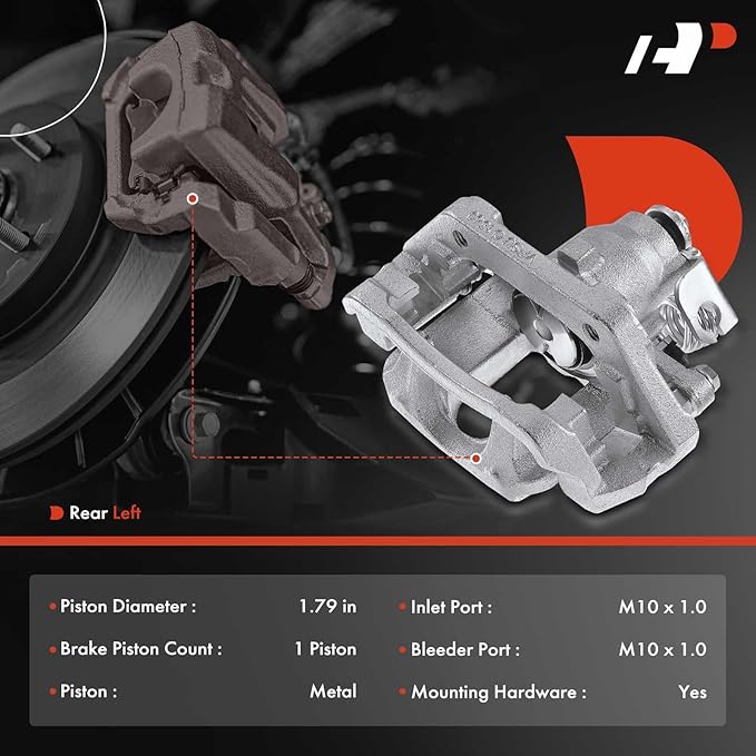 A-Premium Disc Brake Caliper Assembly with Bracket Compatible with Select Ford and Lincoln Models - Explorer 2011-2019, Flex/MKT 2010-2014, Taurus 2013-2019 - Rear Left Driver Side