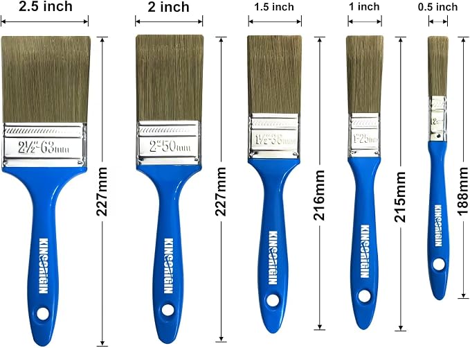 King Origin Paint Brush Set, 10 Pack Paint Brush 0.5" 1" 1.5" 2" 2.5" | Chip - Image 2