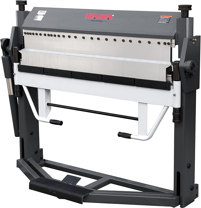 KAKA INDUSTRIAL Pan and Box Brake, 50-inch Sheet Metal Brake Machine with Fingers, 16-Gauge Mild Steel Capacity Box and Pan Brake with Foot Clamp, 0-150° Folding Angle PBB-5016/3SH