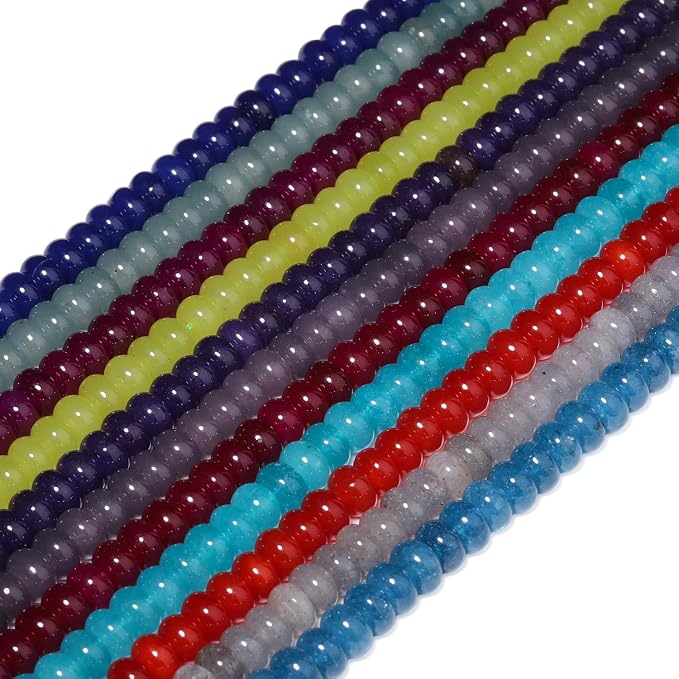 Songxi 5x8mm Natural Deep Purple Chalcedony Stone Rondelle Beads, Gemstone - Image 9