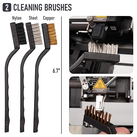 3D Printer Tools Kit, Quality 3D Printer Accessories for All FDM/SLA Printers Nozzle Cleaning, Model Finishing&Removing Mirror Polishing Scrapers, 5 Types of Files,3 Brushes, Wire Cutter