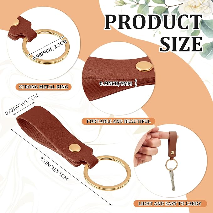 Wavyknot 100 Pcs PU Leather Keychain Blanks Bulk Laser Engraving Blanks - Image 2