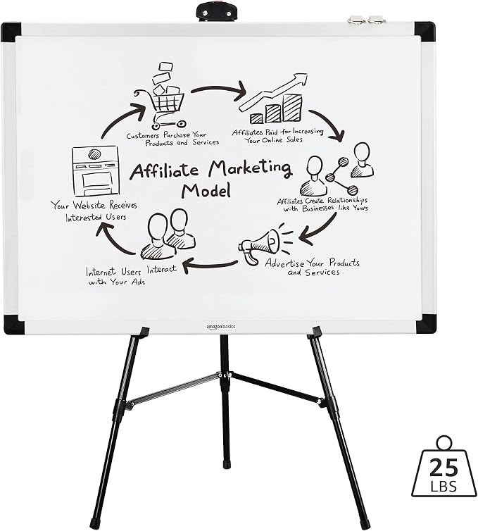 Amazon Basics High Boardroom Height Adjustable Flipchart Whiteboard and Display - Image 6