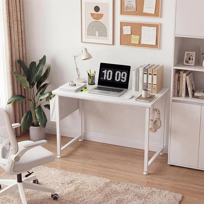 Lufeiya White Small Desk for Bedroom - Image 2