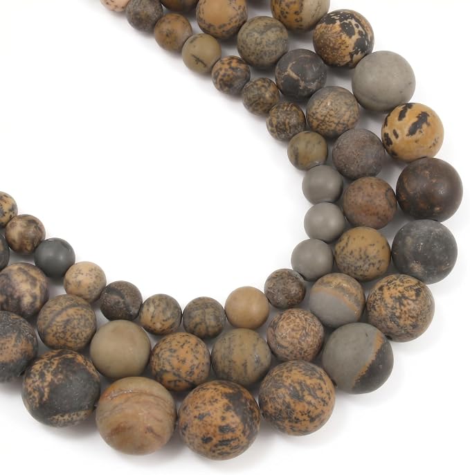 36pcs Natural Matte Yellow Serpentine Gemstone Beads，0mm Frosted Round Loose by Yochus