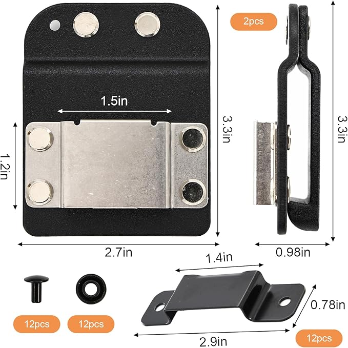 2PCS Tape Measure Holder for Belt, Tapes Measure Belt Clip, Belt Tool Holder for Measuring Tapes Drill, Impact Driver Any Tape Holster with a Clip.