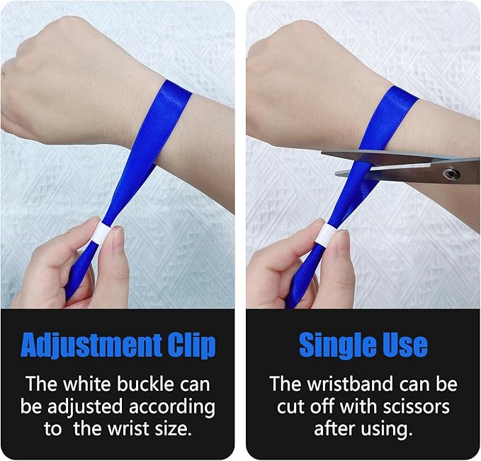 100 Pcs Cloth Event Wristbands, Event Wristbands, Colored Wrist Bands for Events, for Lightweight Concert Wrist Strap for Activities, Party Bracelets for Events (Color : Blue)