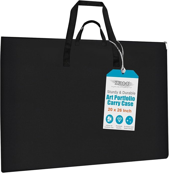 ZKOO 20 x 26 Inch Art Portfolio Bag, Big Art Portfolio Case Light Weight by ZKOO
