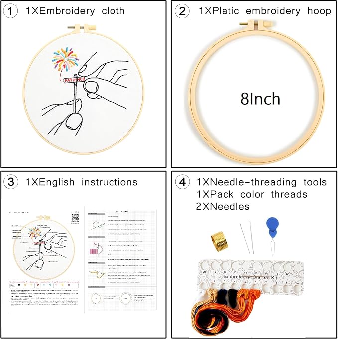 Beginner Embroidery Starter Kit, Easy Hand Embroidery Kits - Image 6