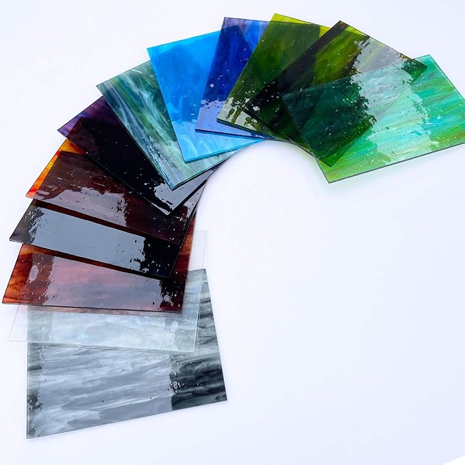 LITMIND 12 Sheets Smooth Translucent Texture Stained Glass Variety Pack - Image 6