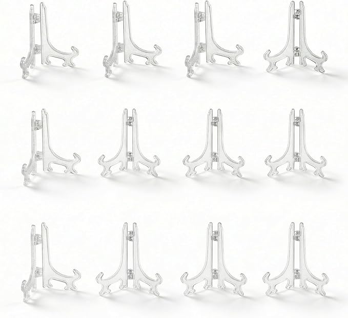 artliving 3inch Clear Plastic Easels or Stand/Plate Holders to Display Pictures by Artliving