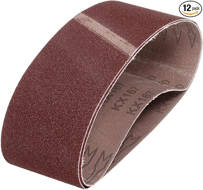 HARFINGTON 3 x 18 Inch Sanding Belts, 12 Pcs 80 Grits Aluminum Oxide Abrasive Belt Sander File Belt for Woodworking, Metal Polishing, Knife Sharpener