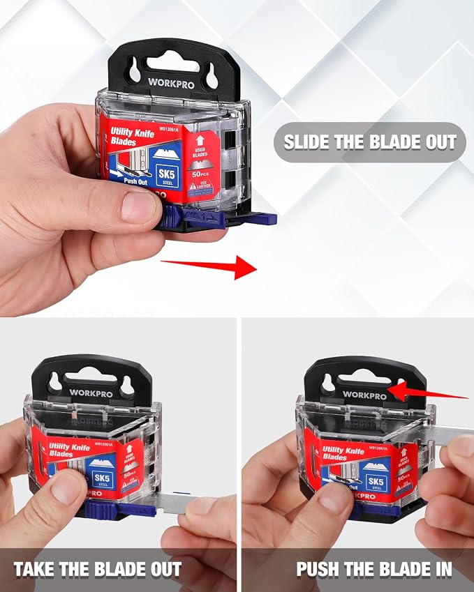 WORKPRO 50-Pack Utility Knife Blades - Image 3