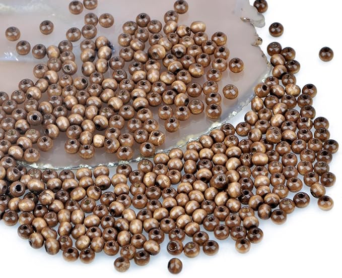 AD Beads Wood Spacer Loose Wooden Craft Beads Big Hole Beads Assorted - Image 3