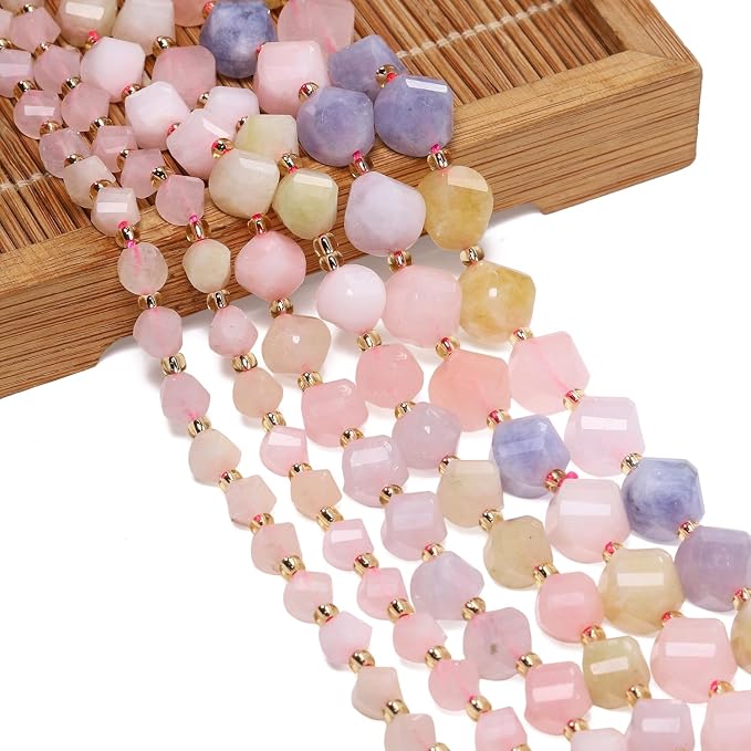 42pcs Natural Morganite Stone Beads - Image 3