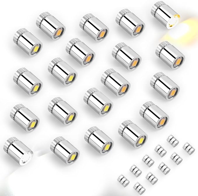 20pcs Miniature LED Lights, Warm White & Cool White Mini Electric Micro Tiny by BTFO
