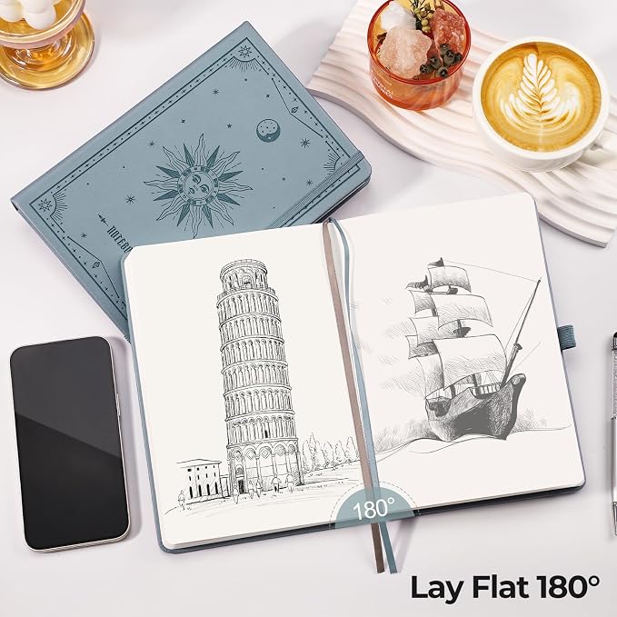 EMSHOI Blank Journal Notebook, 320 Pages, A5 Size | Leather Hardcover, 100 GSM - Image 5