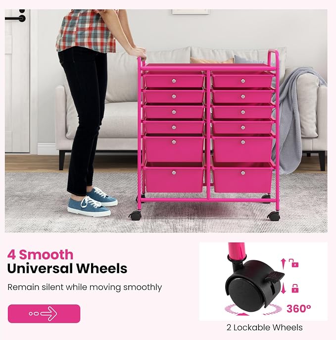 BECOMFORT 12-Drawer Rolling Cart - Image 5