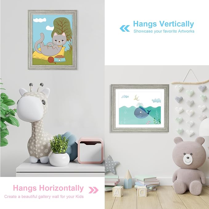 Kids Art Frames, 10x12.5 Front Opening Kids Artwork Frames Changeable, Holds 50 - Image 3