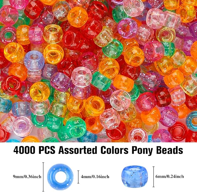 Pony Beads Bulk 4000 Pcs, Beads - Image 2