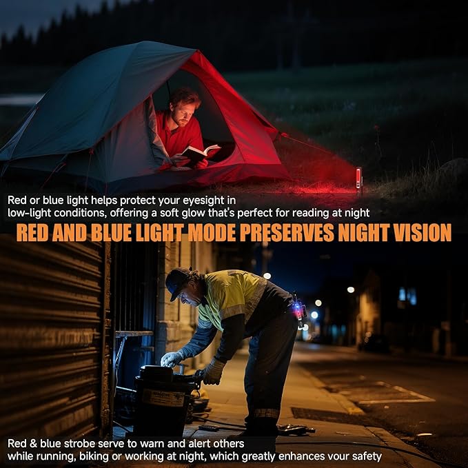 Rechargeable Tactical Flashlights High Lumens - Super Bright Small Powerful LED Magnetic USB C Flashlight, 8 Modes, Dual Button Waterproof Pocket Flash Light for Emergency, Car (1, Black)
