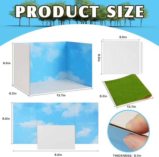 Ecmln 8 Pcs Cardboard Diorama Kit Includes Diorama Box - Image 2