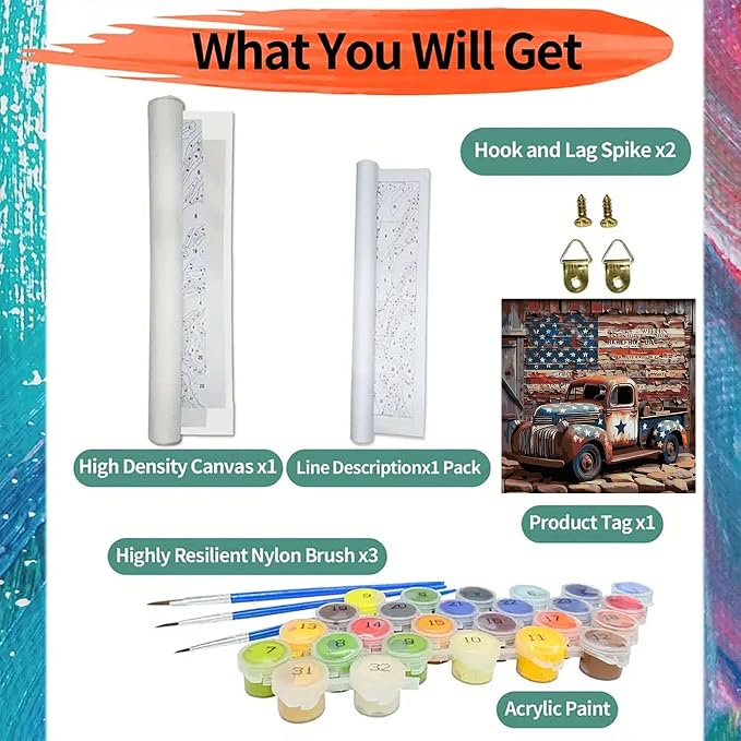 CHWGLFGG Vintage Truck Paint by Numbers Kit - Image 8