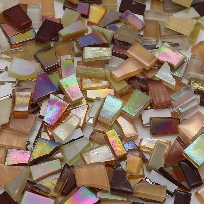 LITMIND Brown Mixed Irregular Glass Mosaic Tiles - Image 2
