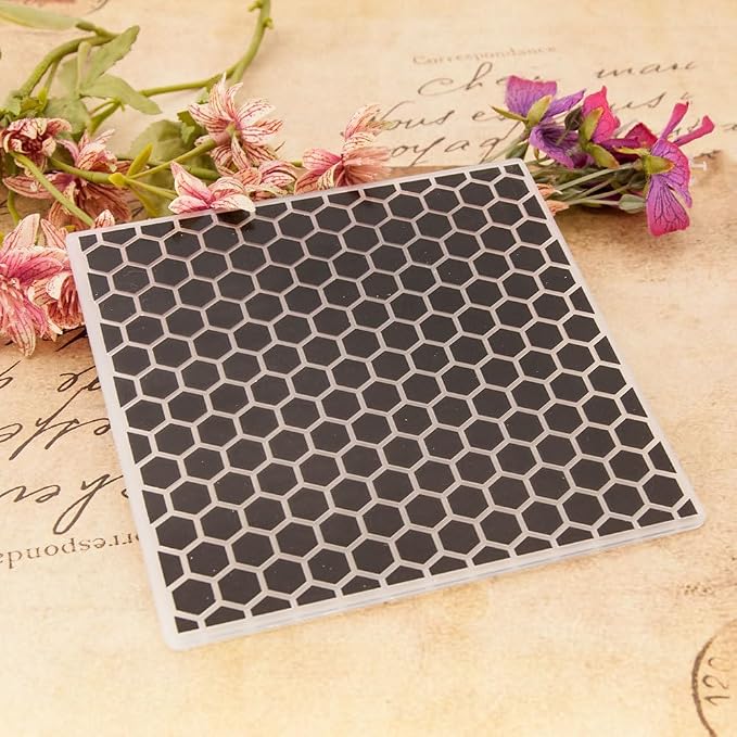 Honeycomb Beehive Background Pattern Plastic Embossing Folder, 3D Textured - Image 3
