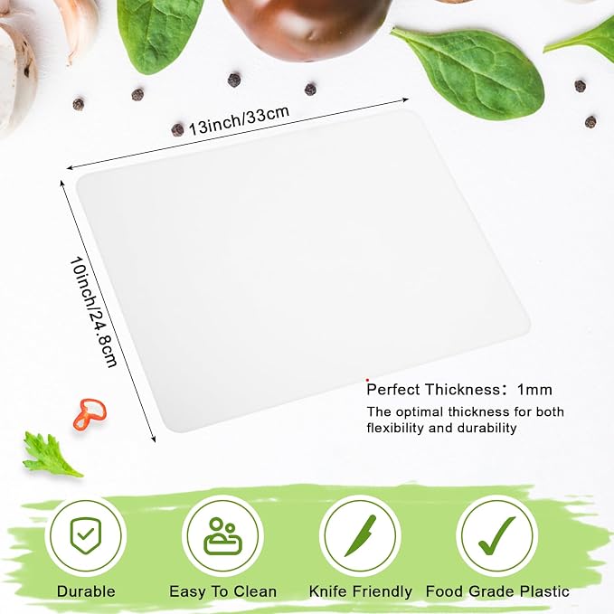 Hushee 120 Count Disposable Cutting Board Sheets 10 x 13 Inch Flexible Plastic - Image 2
