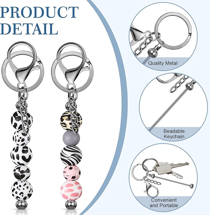 Tondiamo 24 Pcs Beadable Keychain Bars Bulk Beads - Image 4