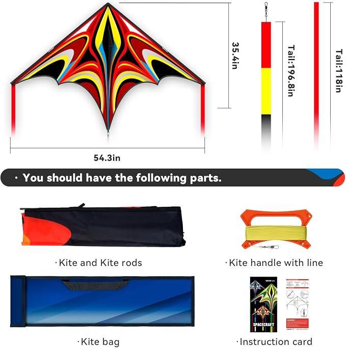 Kite, Large Delta Kites for Kids and Adults, Durable Multifunctional Beach Kite - Image 2