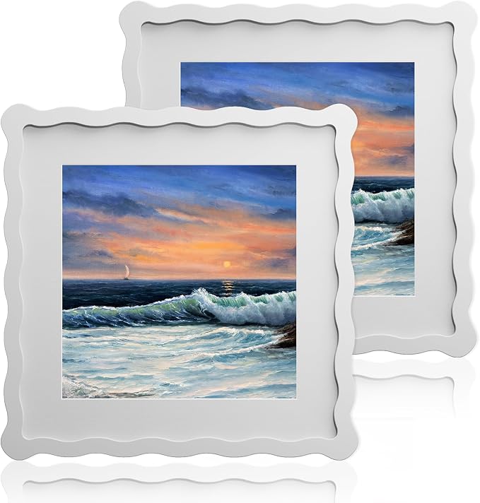 10x10 Wavy Picture Frame With Mat by Unknown