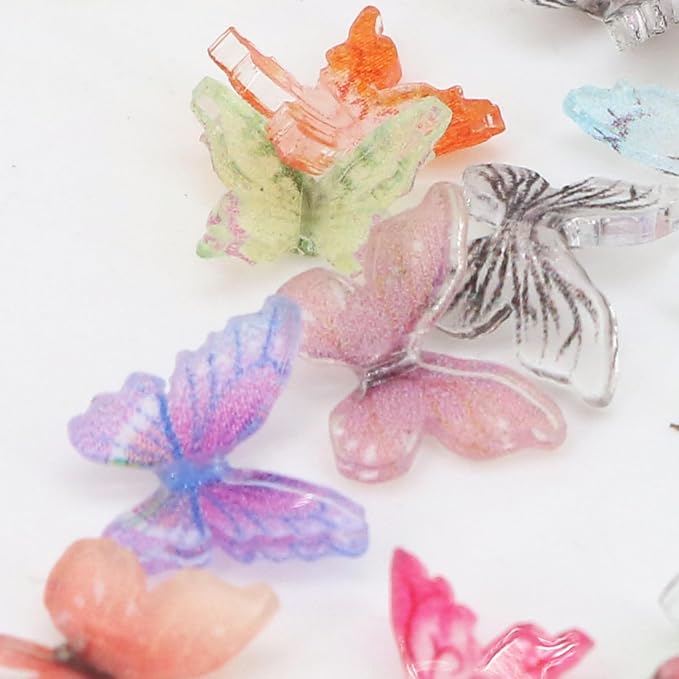 60Pcs Mini Resin Butterflies, Miniature Dollhouse Accessories Tiny Butterflies - Image 7