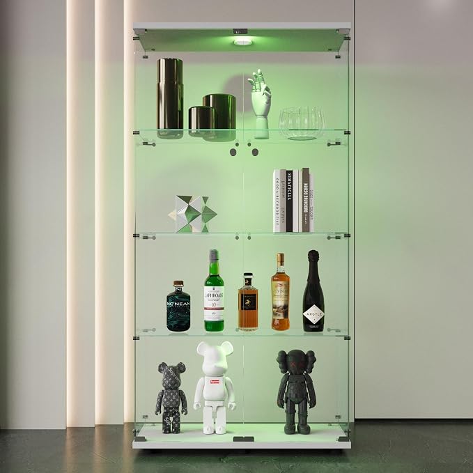 FLYMUHJIA 4-Shelf Tempered Glass Display Cabinet - Image 3