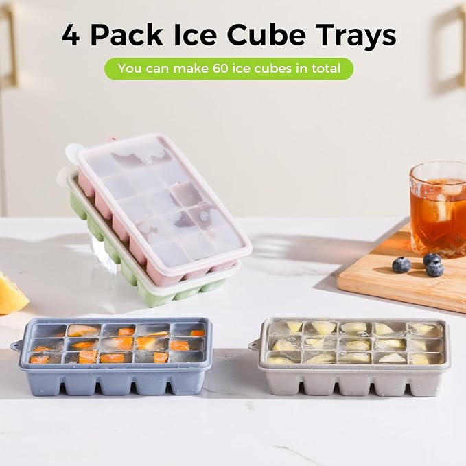 4-Pack Silicone Ice Cube Trays - Image 6